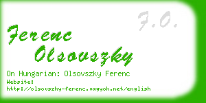 ferenc olsovszky business card